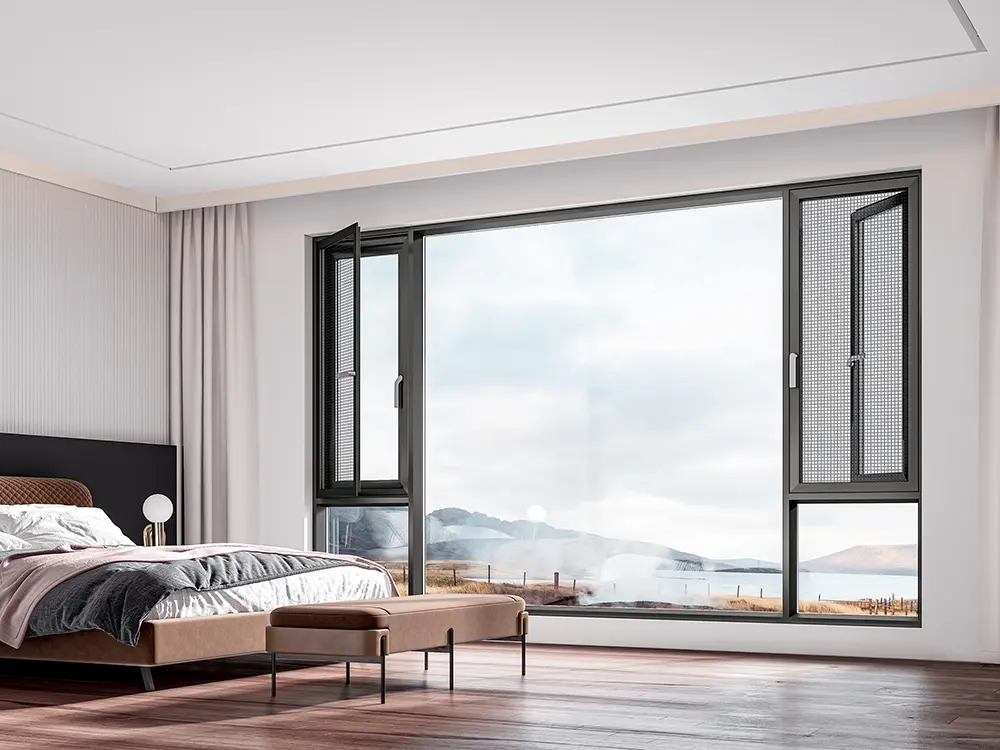 HYGP125H Series Insulation Casement Window or Door with Screen